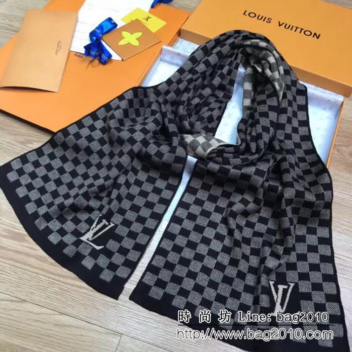 路易威登LV冬季新款羊毛混紡男士圍巾 LLWJ6263
